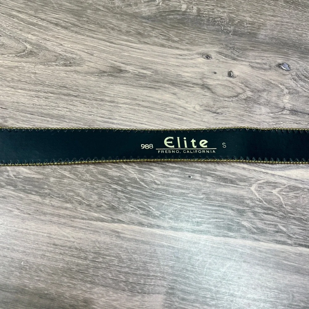 VTG Elite Fresno Belt‎ Gold Beaded Abstract Splatter Western Gold Buckle 988 S